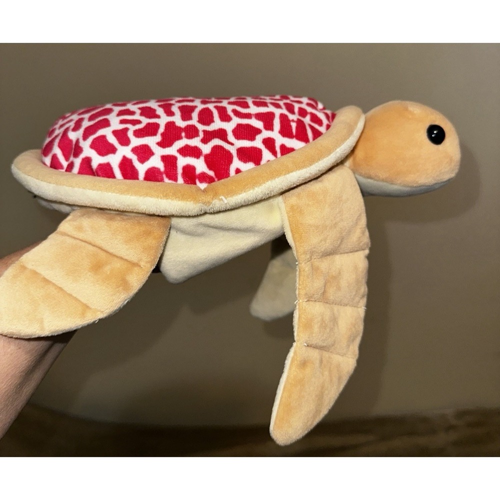 Best Of Barbados Plush Sea Turtle Hand Puppet Brown Pink